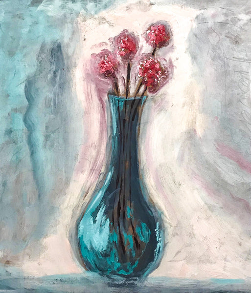 Mariam Lomidze "Flowers" Oil on Wood, 2020
