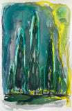 Mariam Lomidze "Cypresses At Night II" Watercolours, 2024