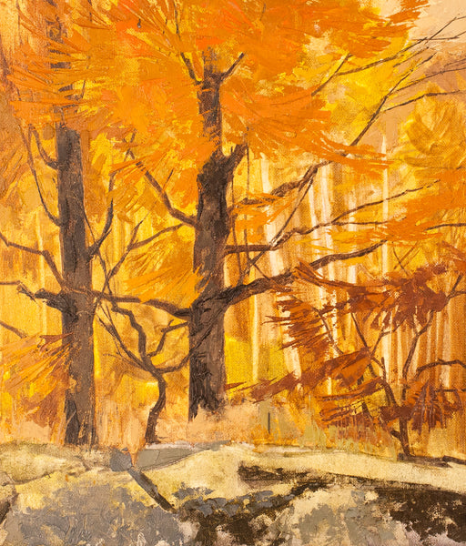 Roy Austin "Autumn Maples" Oil on Board, 1995